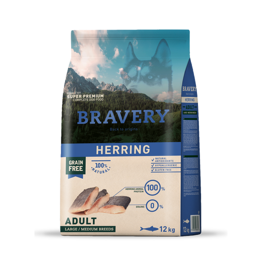 Bravery Adult Large/Medium Breeds Herring 12 Kg