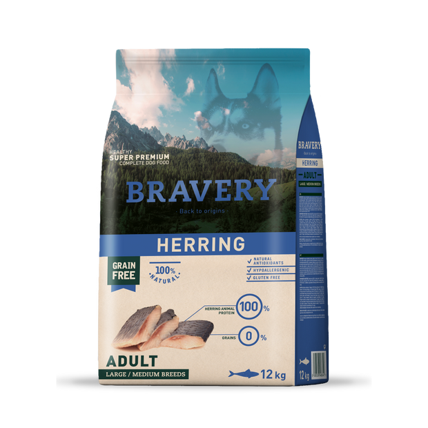 Bravery Adult Large/Medium Breeds Herring 12 Kg