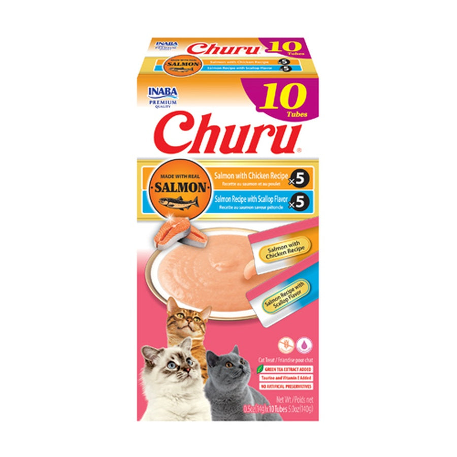Churu Salmon with Chicken and Salmon With Scallop 10 tubes